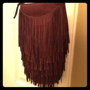 Cato Fringe Purse Wine colored